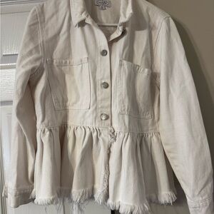 Mud Pie white denim Jacket